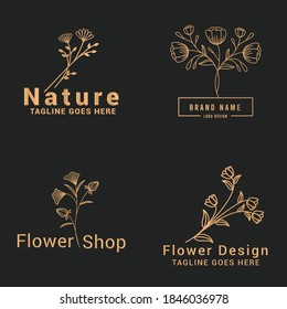 Flower logo icon vector template.