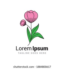 Flower logo icon vector template.