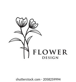 plantilla vectorial de icono del logotipo de flor.