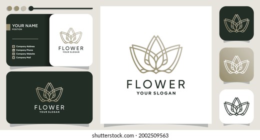 Flower logo illustration with creative abstract concept Premium Vector
