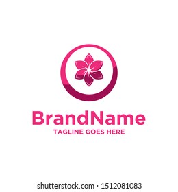 Flower logo illustration. Simple design on white background.
