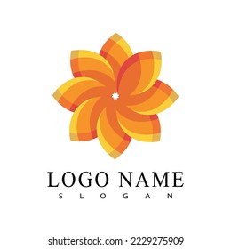diseño vectorial de ilustración de logotipo de flores
