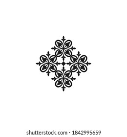 logotipo de flor con batik indonesio 