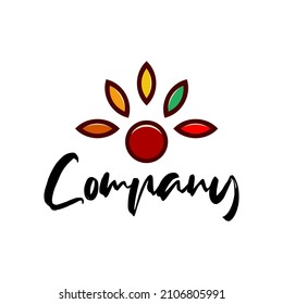 flower logo, landscape concept vector design