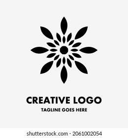 flower logo in light, radiance illustration. creative and simple vector logo. abstract logo design. company or business logo template