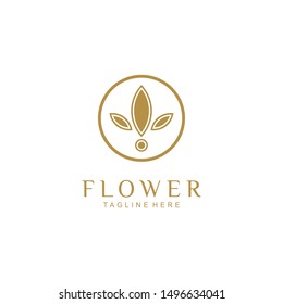 flower logo with line art simple 