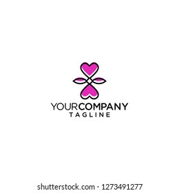 flower logo love vector icon