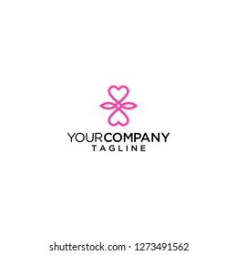 flower logo love vector icon
