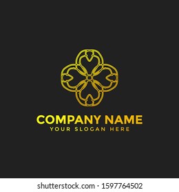 flower logo with a luxury abstract theme, perfect for SPA, fashion, brand identity and company logos