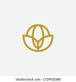 Abstract Globe Flower Vector Logo Design Stock Vector (Royalty Free ...