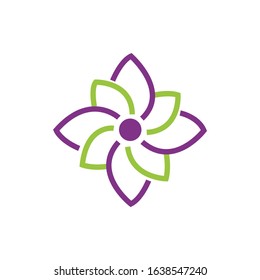 Flower logo modern minimalist design icon vector style.