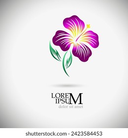 Objeto de logotipo de flor. Dibujo manual. No IA, ilustración vectorial