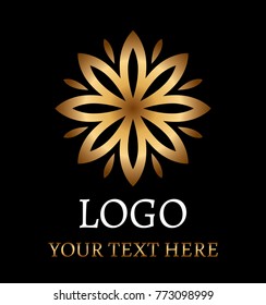 Flower logo on black background