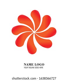 Flower logo with a orange colour concepts  for a company