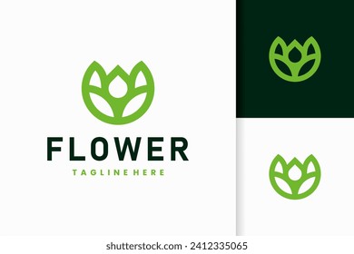 flower logo with people combination concept, simple flower logo for brand or business template