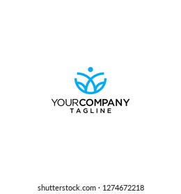 flower logo people vector