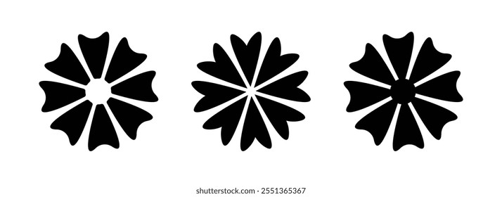 Flower logo. Flower petals icon silhouette. Flower vector illustration