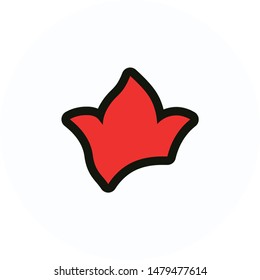 Flower logo, red rose flat icon vector design. Great for mobile app, web design, print materials, etc.