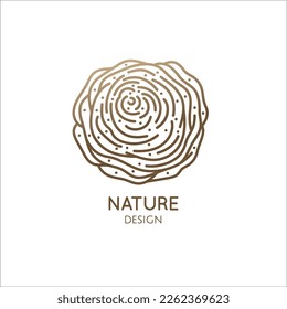 Blumenlogo. Rose, Mohnsymbol. Rundes Blumenemblem im linearen Stil. Abstrakte Vektorgrafik, Design-Abzeichen für Naturprodukte, Blumenladen, Kosmetik, Ökologie-Konzept, Gesundheit, Spa, Yoga-Center