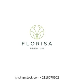 Flower logo with rose template