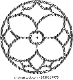 flower logo schema made with hexagones