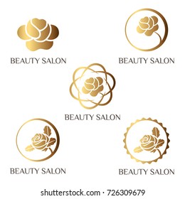 Flower logo set for beauty salon, beauty shop, spa salon, flower shop