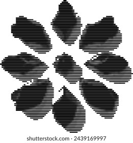 flower logo with shadows made with stripes
