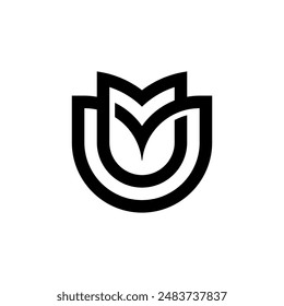 logo de la flor , simple y limpio