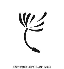 Flower Logo Simple Dandelion Silhouette Symbol