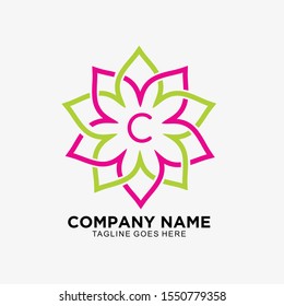 Flower logo simple and flat design for beauty business and other 