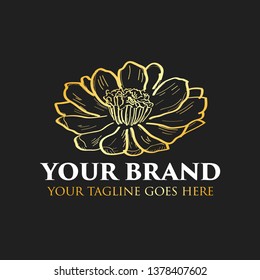 flower logo with sketch style