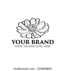 flower logo with sketch style
