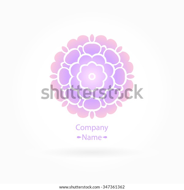 Flower Logo Logo Soft Shades Pink Nature Signs Symbols Stock Image