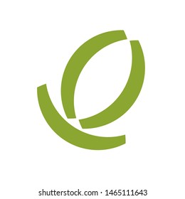 flower logo. solid color monochrome logo concept. light green.