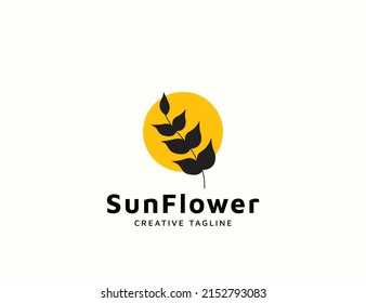 Flower logo with sun design