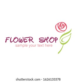 Flower logo template for flower boutique