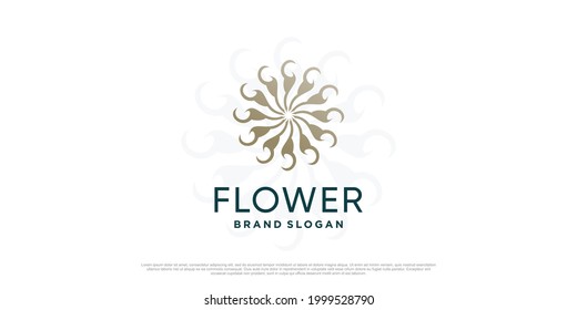 Flower logo template with creative unique concept Premium Vector part 4