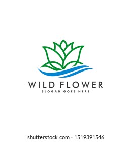 Flower logo template design icon vector