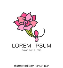 Flower logo template. Ã?Â The design of the sign for the beauty salon, boutique, flower shop, spa, women's center, cosmetics, etc. Brand logo.