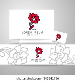 Flower logo template. Ã?Â The design of the sign for the beauty salon, boutique, flower shop, spa, women's center, cosmetics, etc. Brand logo.