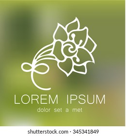 Flower logo template. Ã?Â The design of the sign for the beauty salon, boutique, flower shop, spa, women's center, cosmetics, etc. Brand logo.