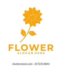 flower logo template. Gold flower logo design vector