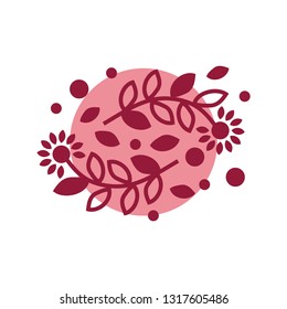 Flower logo template, illustration, nature florist logotype beauty industry company logo concept emblem, 8th march, mother's day or valentine's day art