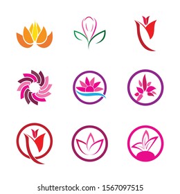  flower logo template vector design