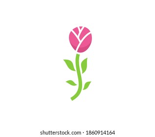 Icono del vector del tubo del logotipo de flor 