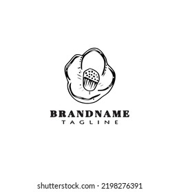 flower logo unique icon design template black modern isolated vector illustration