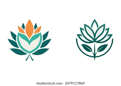        Flower logo vector art illustration.
