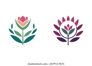        Flower logo vector art illustration.
