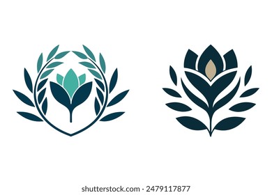        Flower logo vector art illustration.

