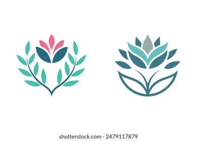        Flower logo vector art illustration.
